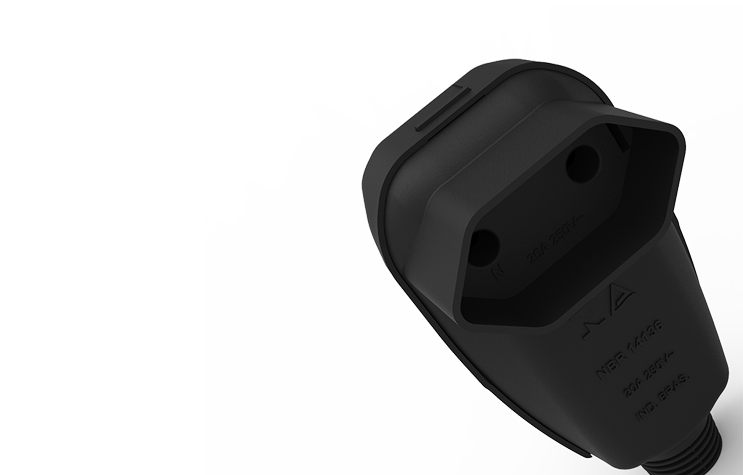 Tomada móvel 2p/20a 90º