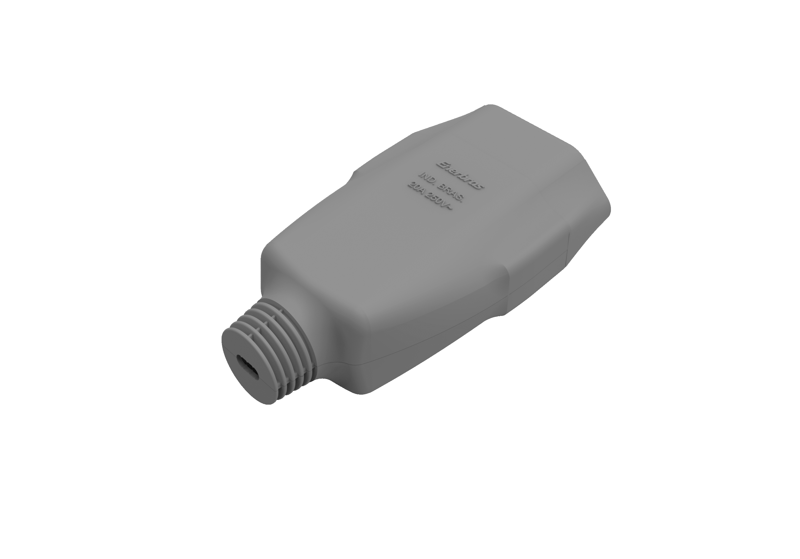 Tomada móvel 2p 20a cinza embalagem flowpack