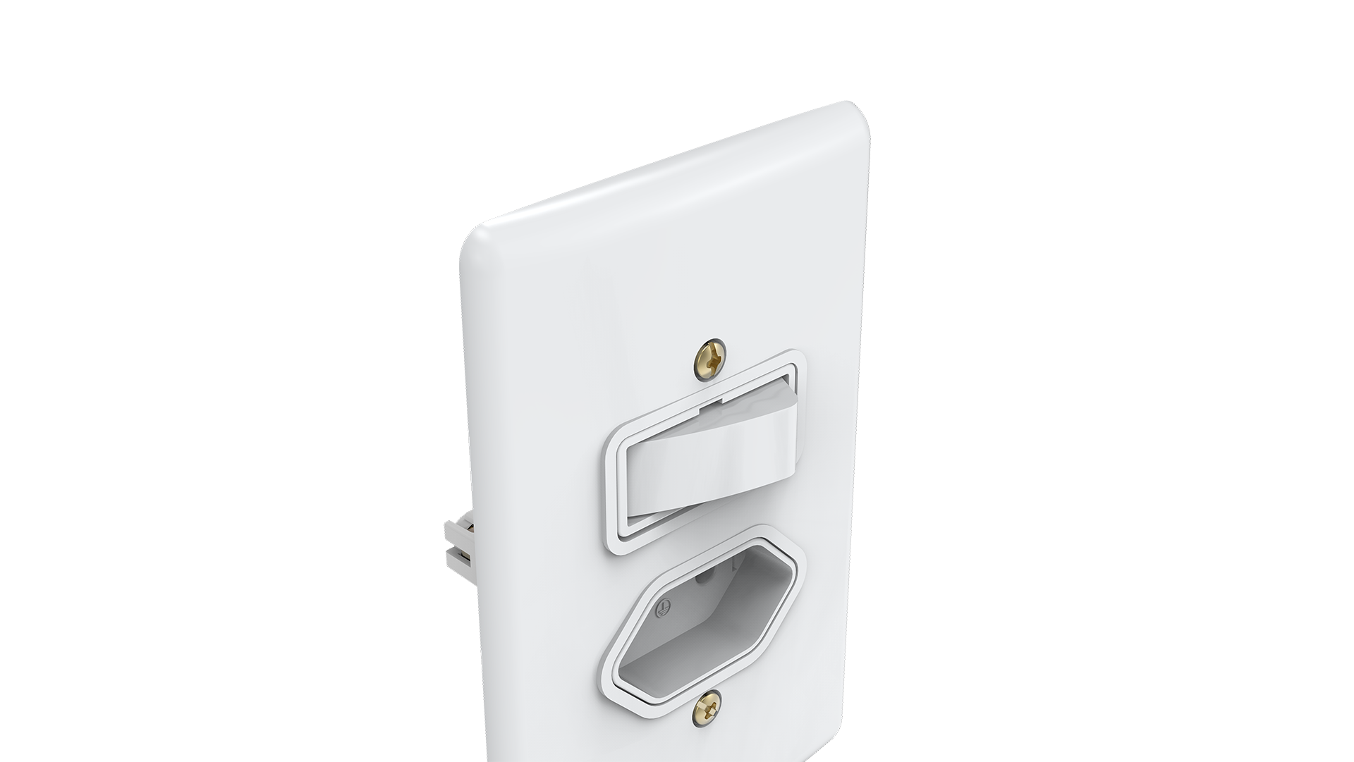 Conjunto interruptor 1 tecla simples + tomada 10a