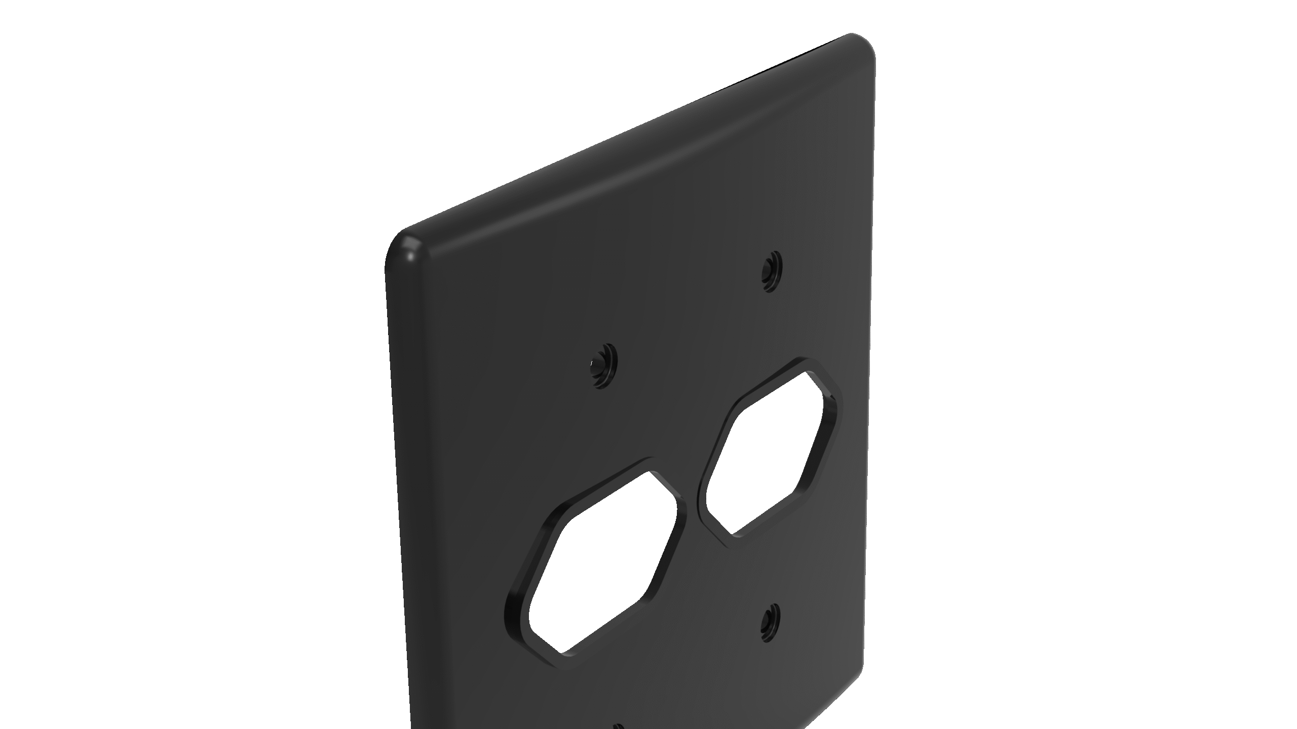 Placa 4x4" 1+1 tomada - artis preta