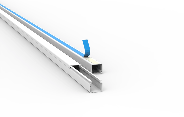 Canaleta 20x20 fechada com fita dupla face