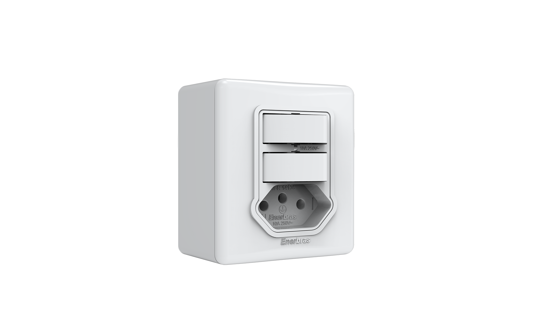 Conjunto interruptor 2 teclas paralelo + tomada 20a