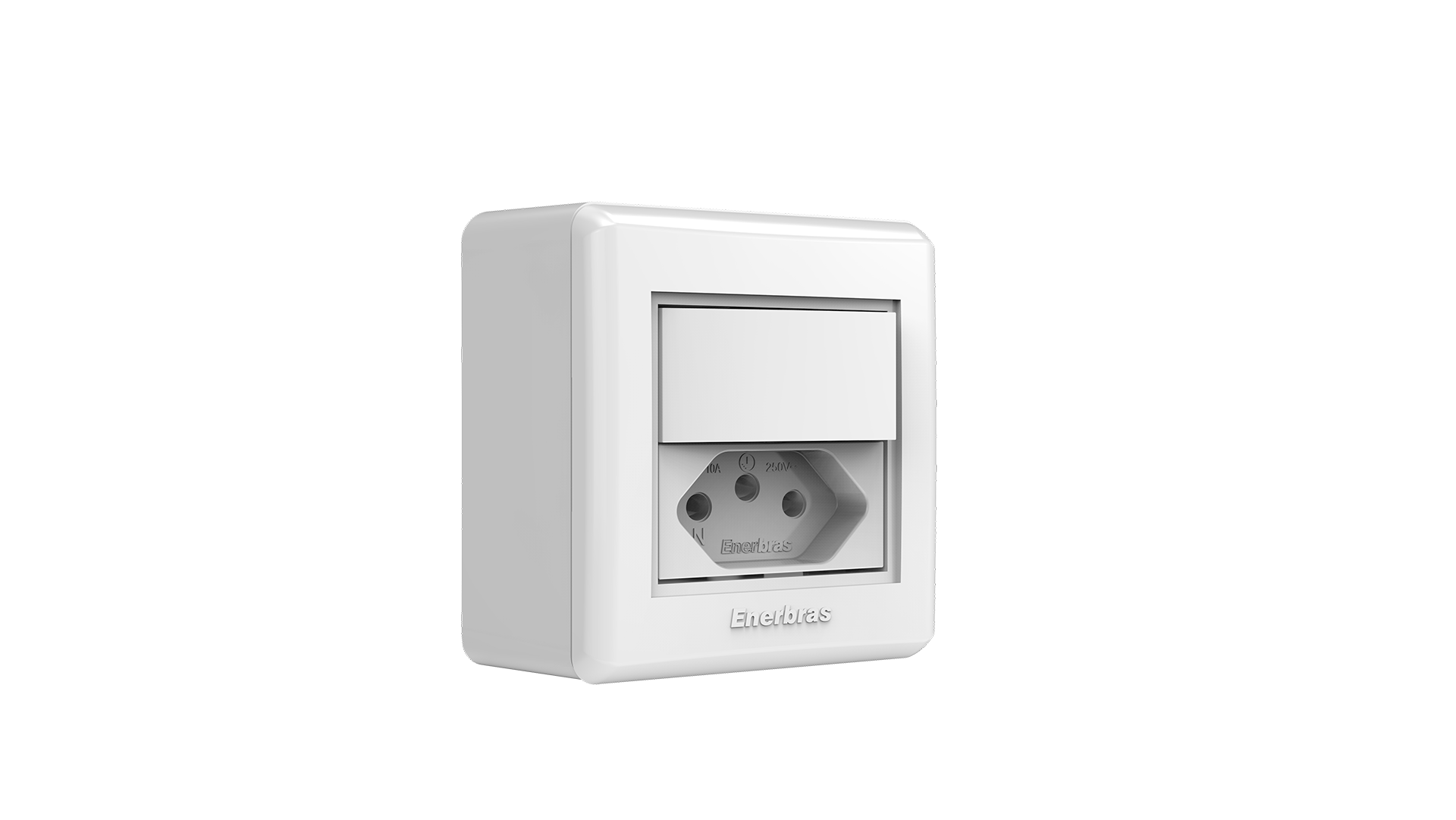 Conjunto interruptores 1 tecla simples + tomada 20a