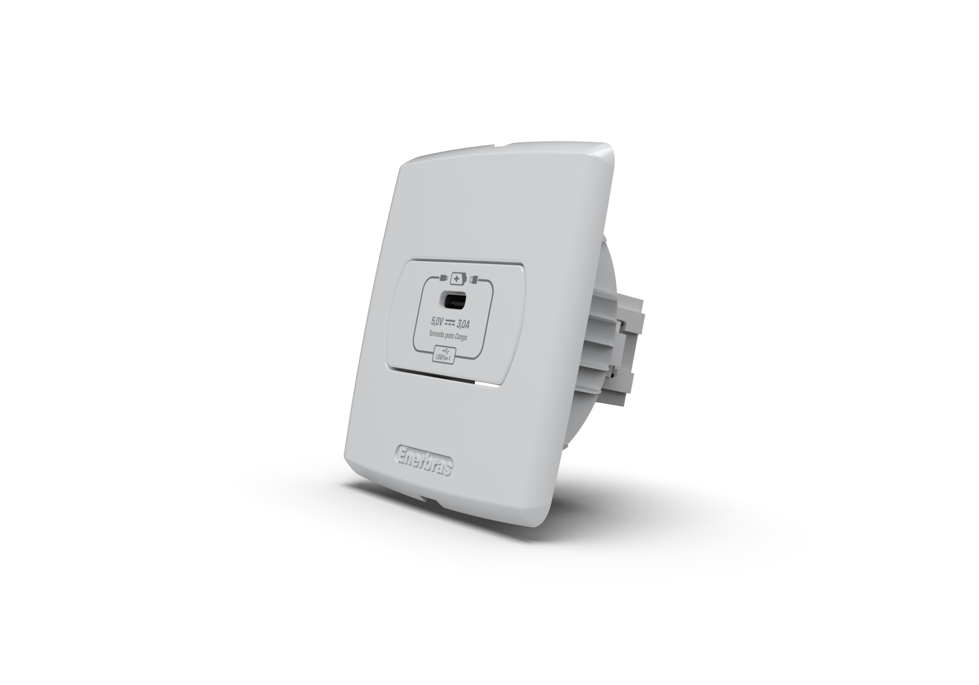 Conjunto tomada recarga usb tipo c