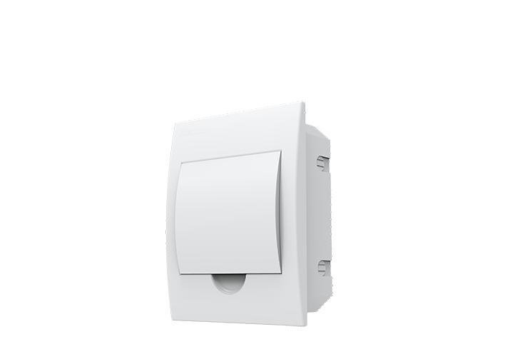 Quadro de distribuição de embutir 6p din tampa branco