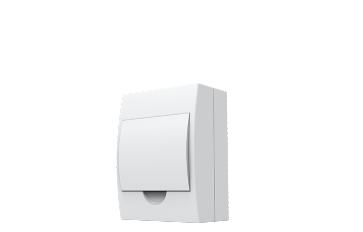 Quadro de distribuição de sobrepor 6p din tampa branco