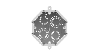 Caixa embutir em alveria 4"x50mm octogonal com fundo