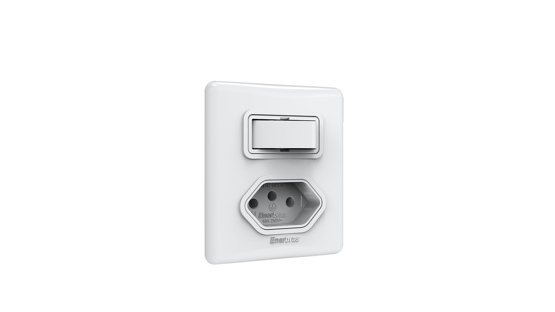 Conjunto interruptor 1 tecla simples + tomada 20a