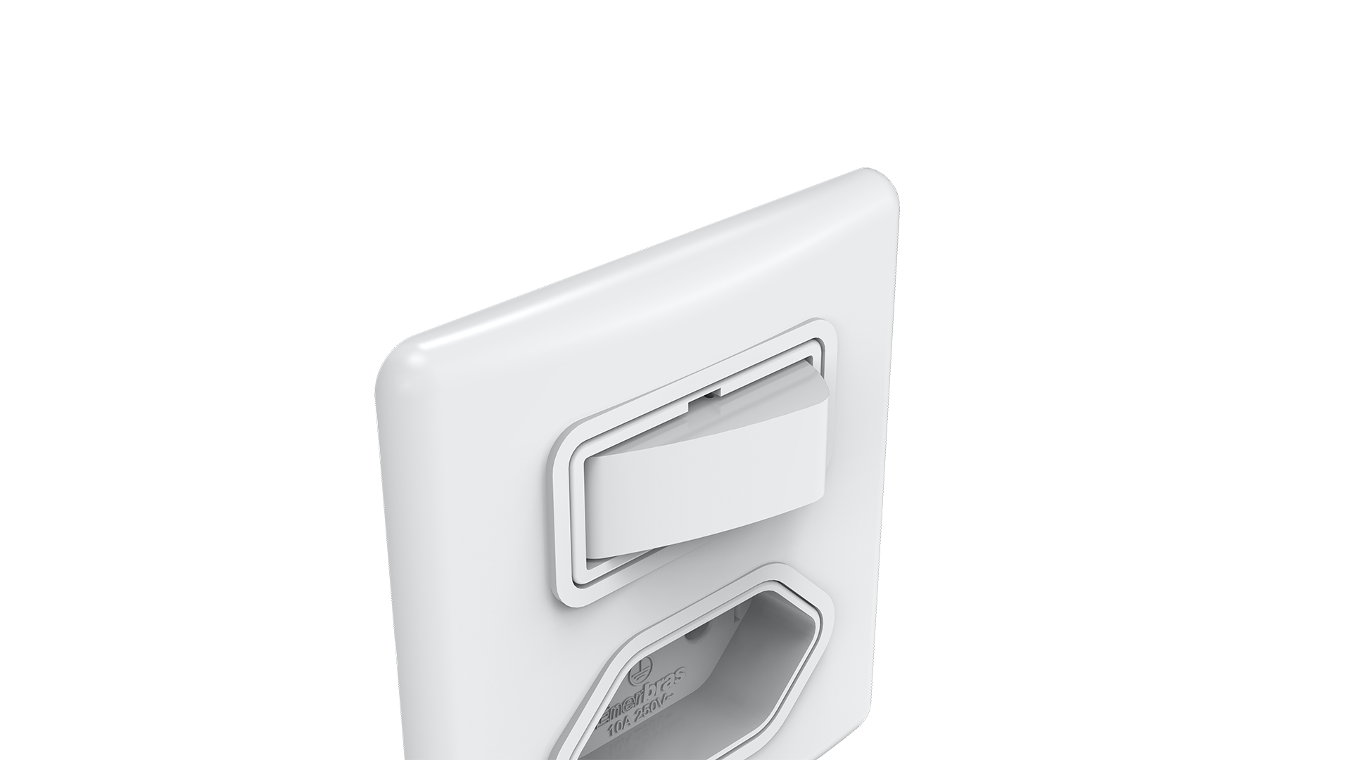 Conjunto interruptor 1 tecla simples + tomada 20a