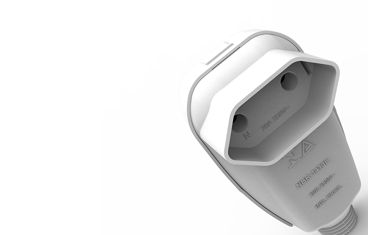 Tomada móvel 2p/20a 90º