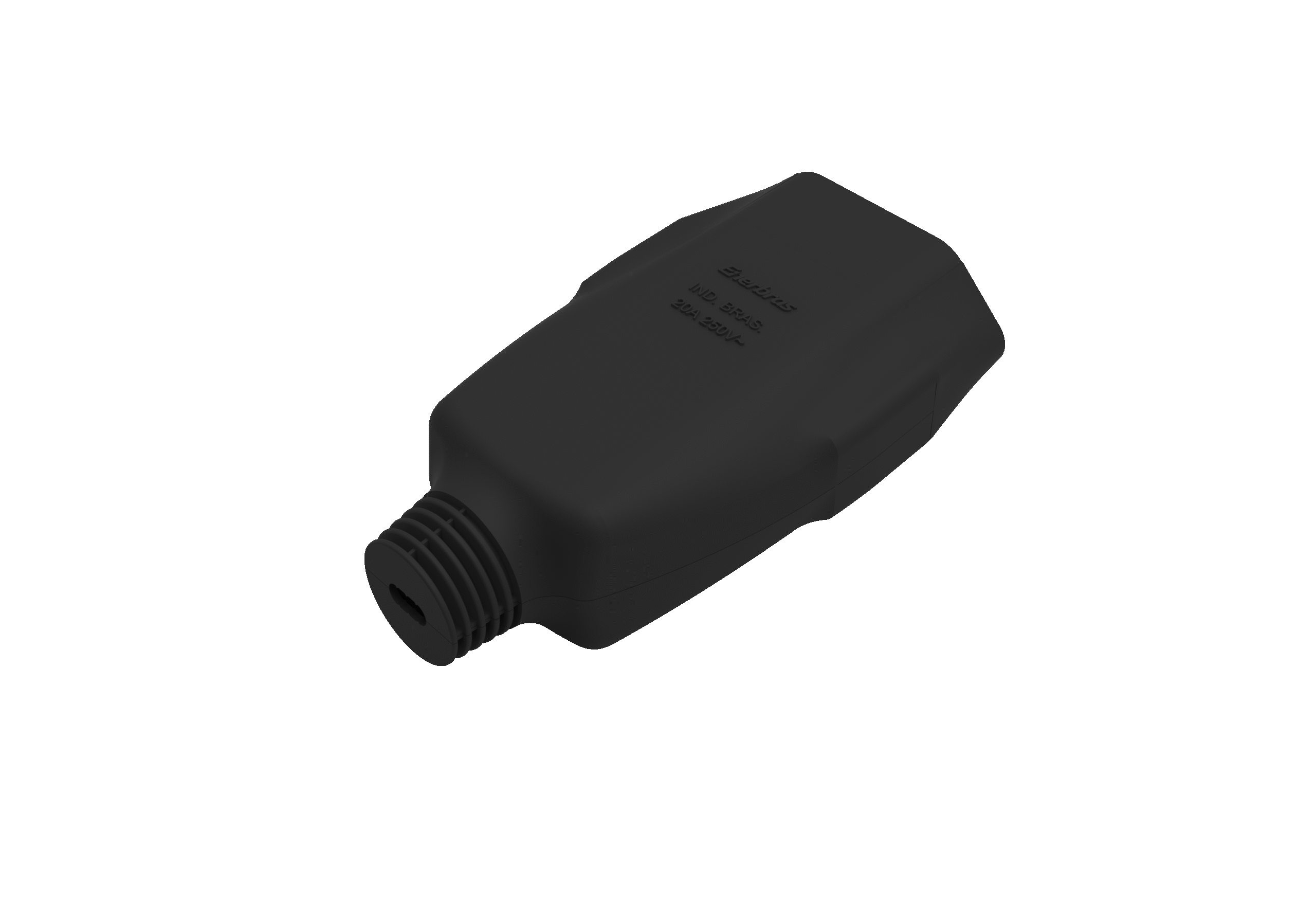 Tomada móvel 2p 20a preta embalagem granel