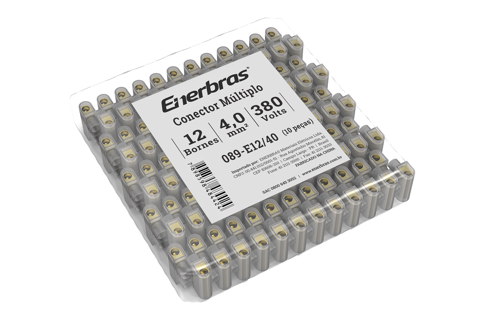 Conector múltiplo 12 bornes 4,0mm²