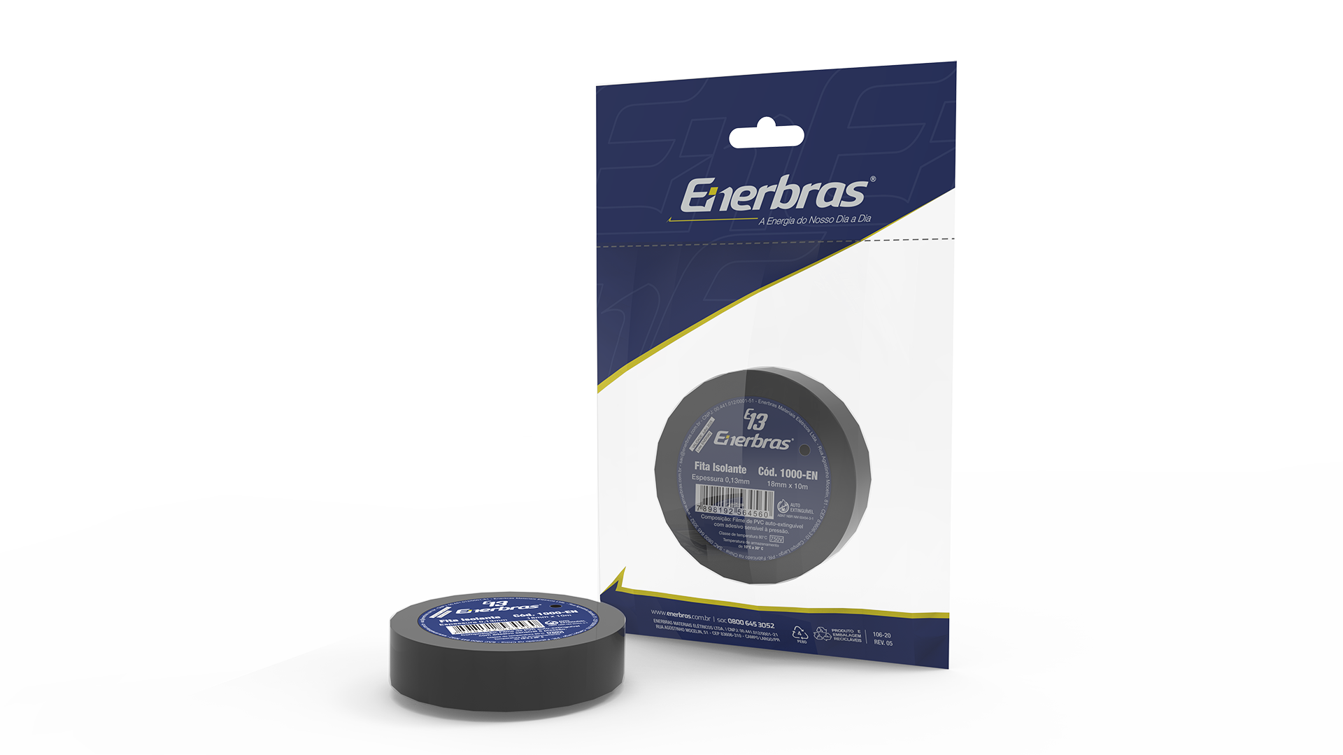 Fita isolante e13 individual 18mm x 10m - preta
