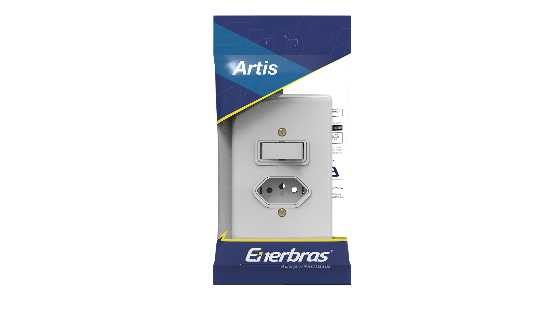 Conjunto interruptor 1 tecla simples + tomada 10a