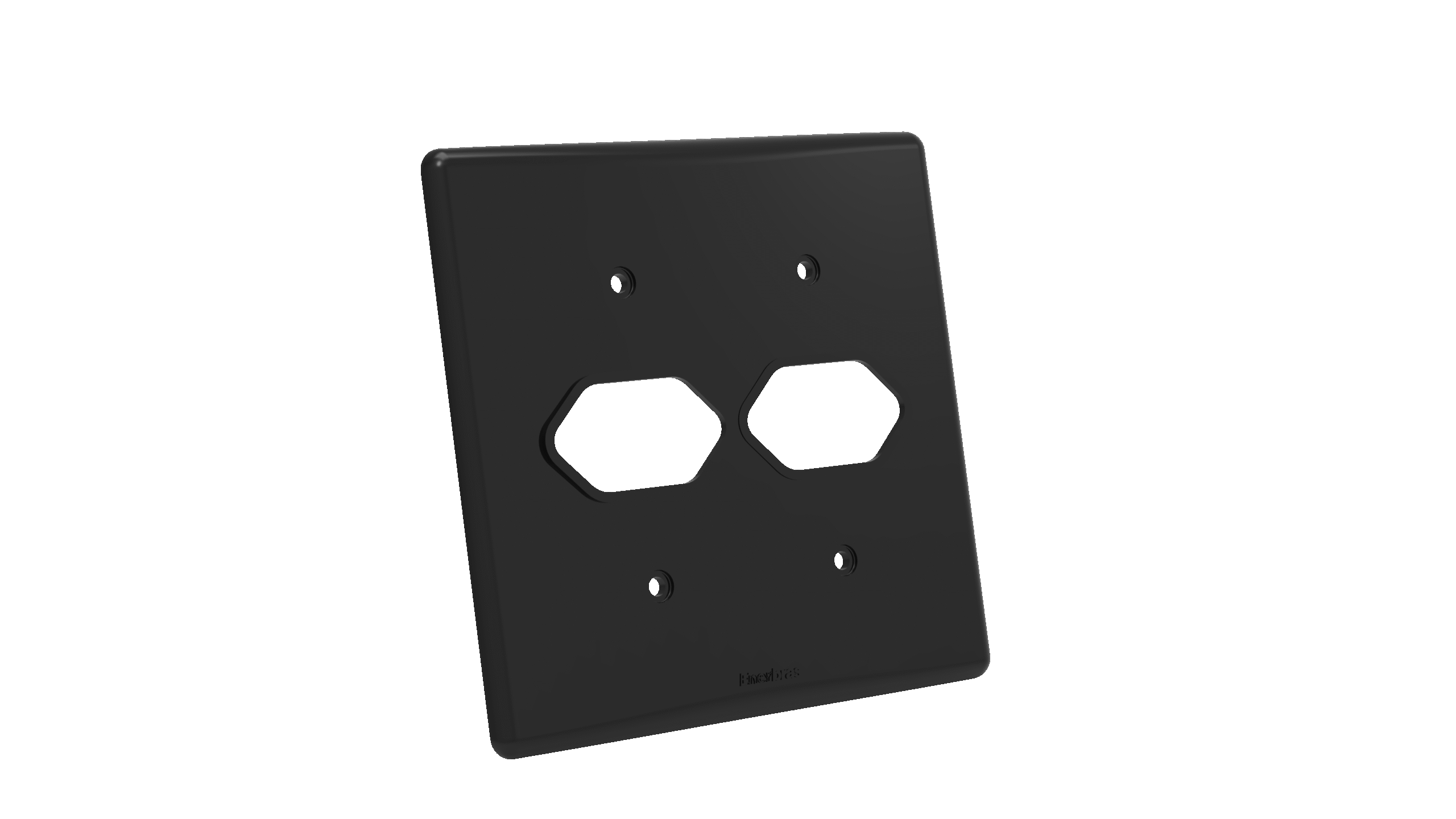 Placa 4x4" 1+1 tomada - artis preta