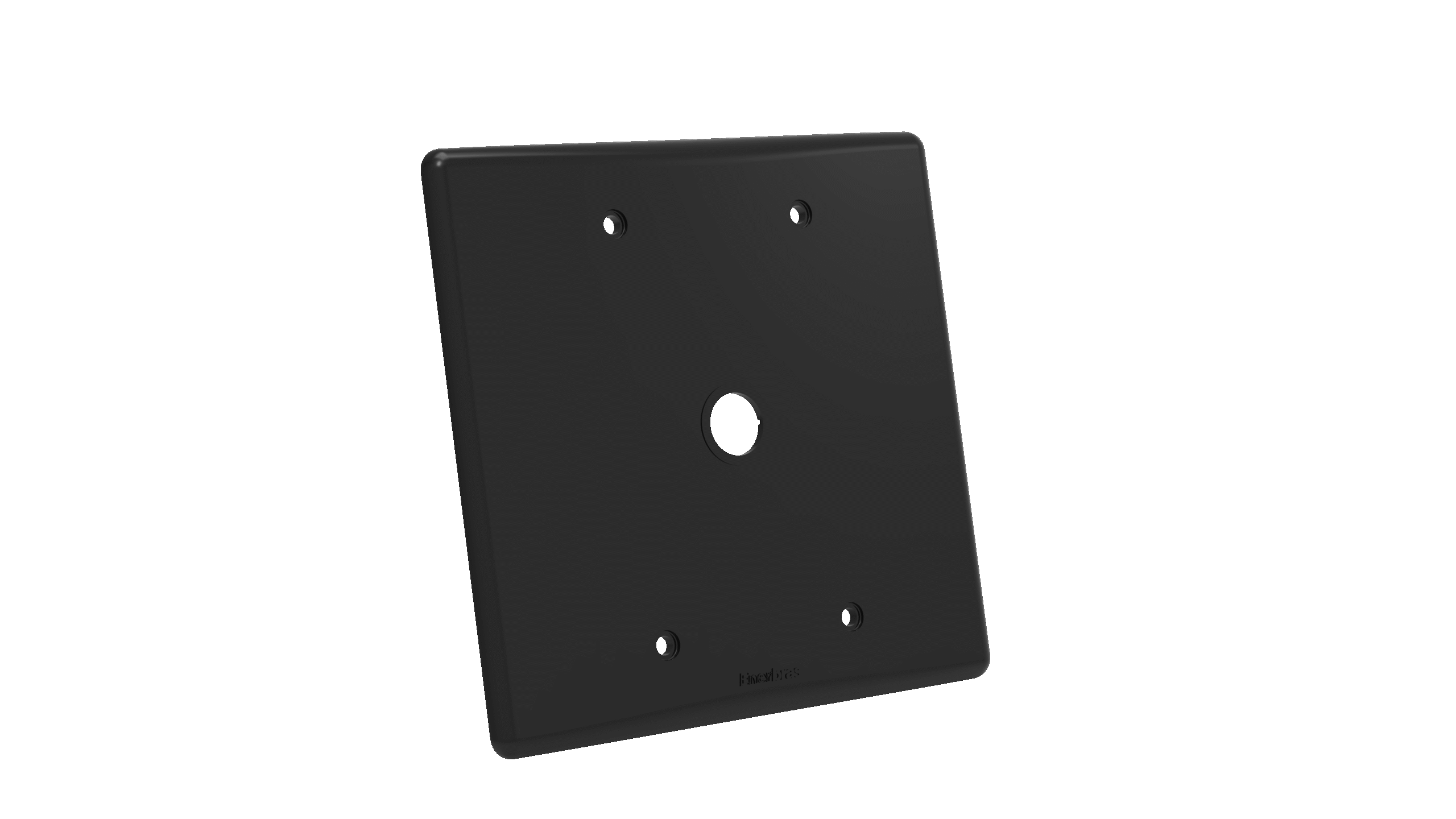 Placa 4x4"cega c/pré corte ø1/2"-artis preta