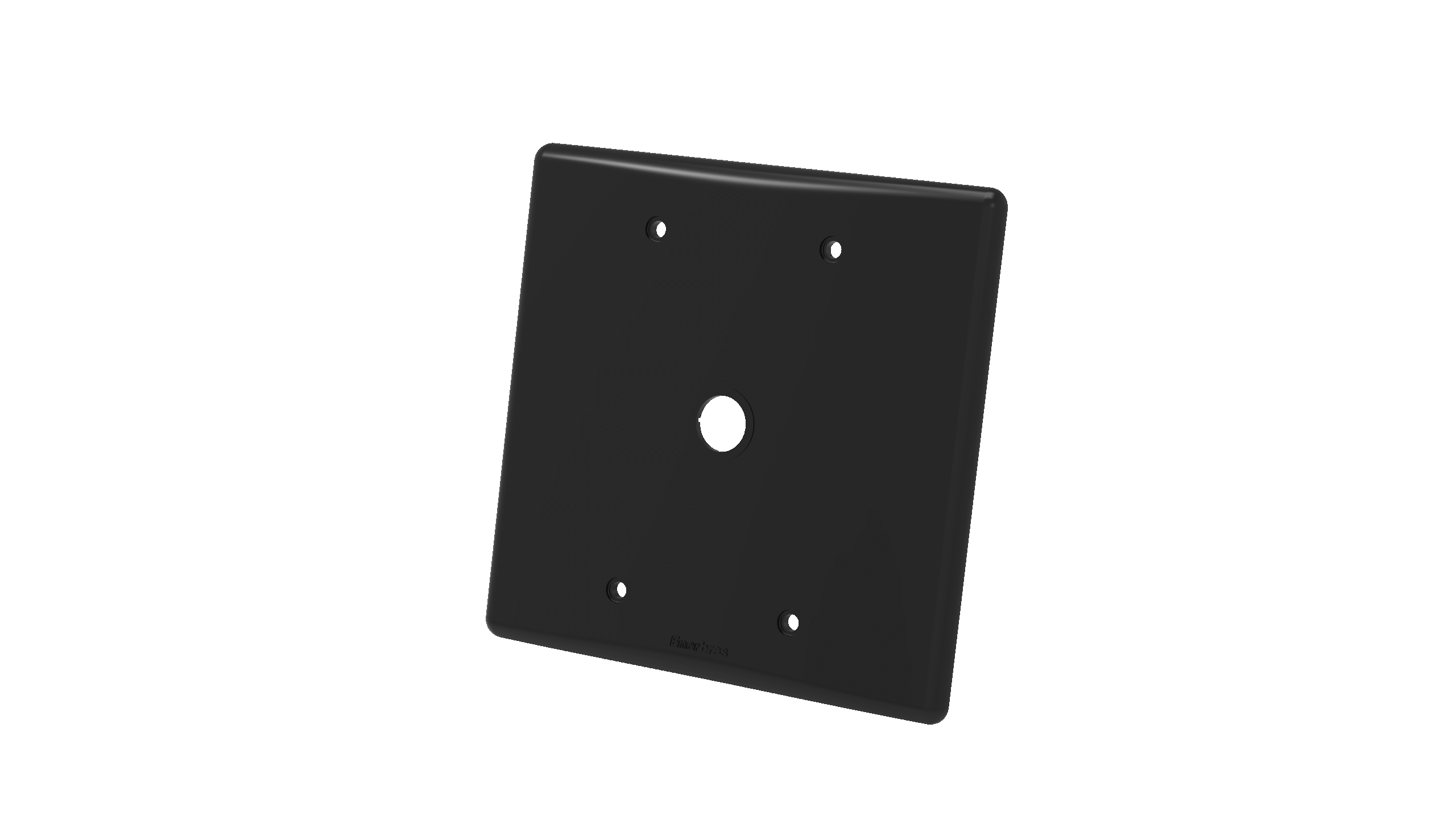 Placa 4x4"cega c/pré corte ø1/2"-artis preta