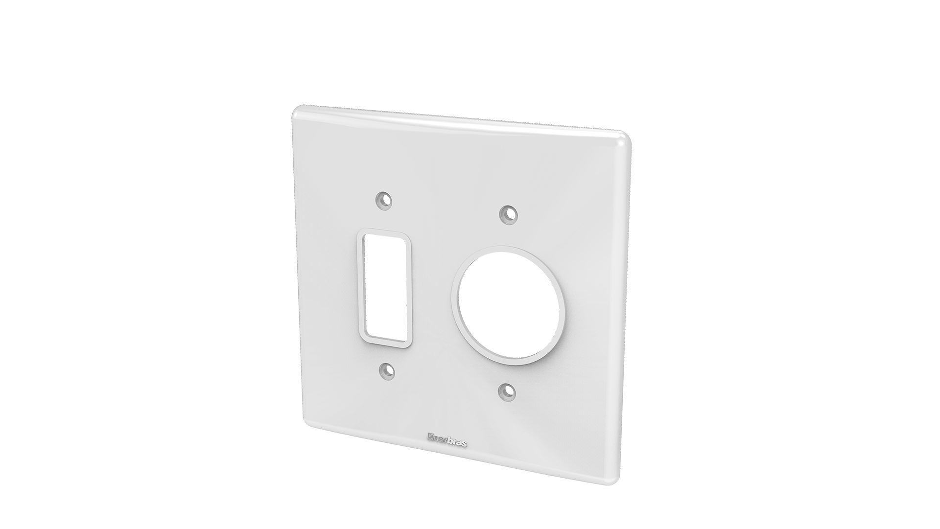 Placa 4x4" 1 tecla + posto redondo