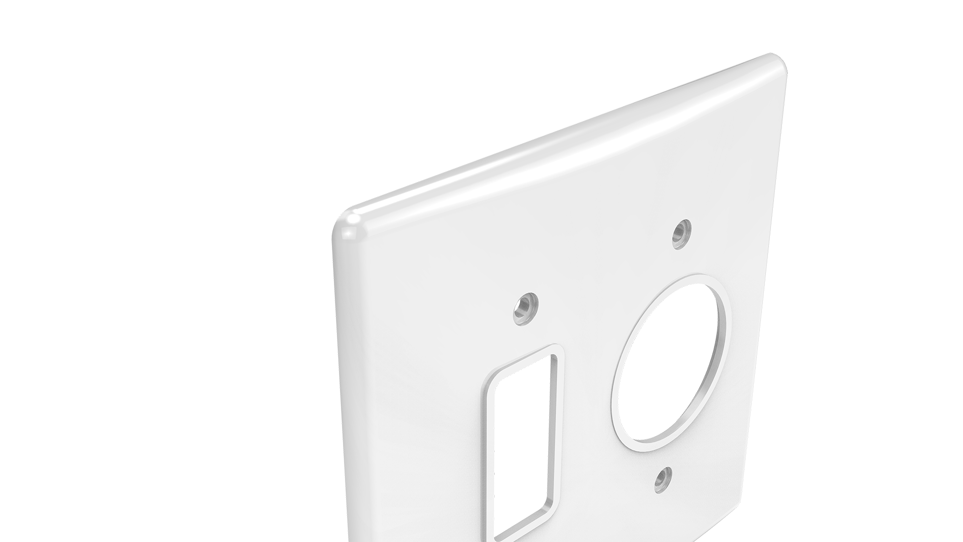 Placa 4x4" 1 tecla + posto redondo