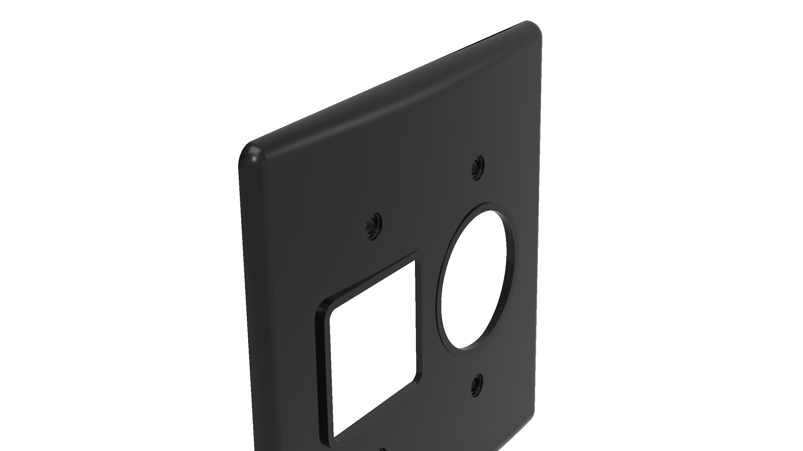 Placa 4x4"2 tc + posto redondo -artis preta