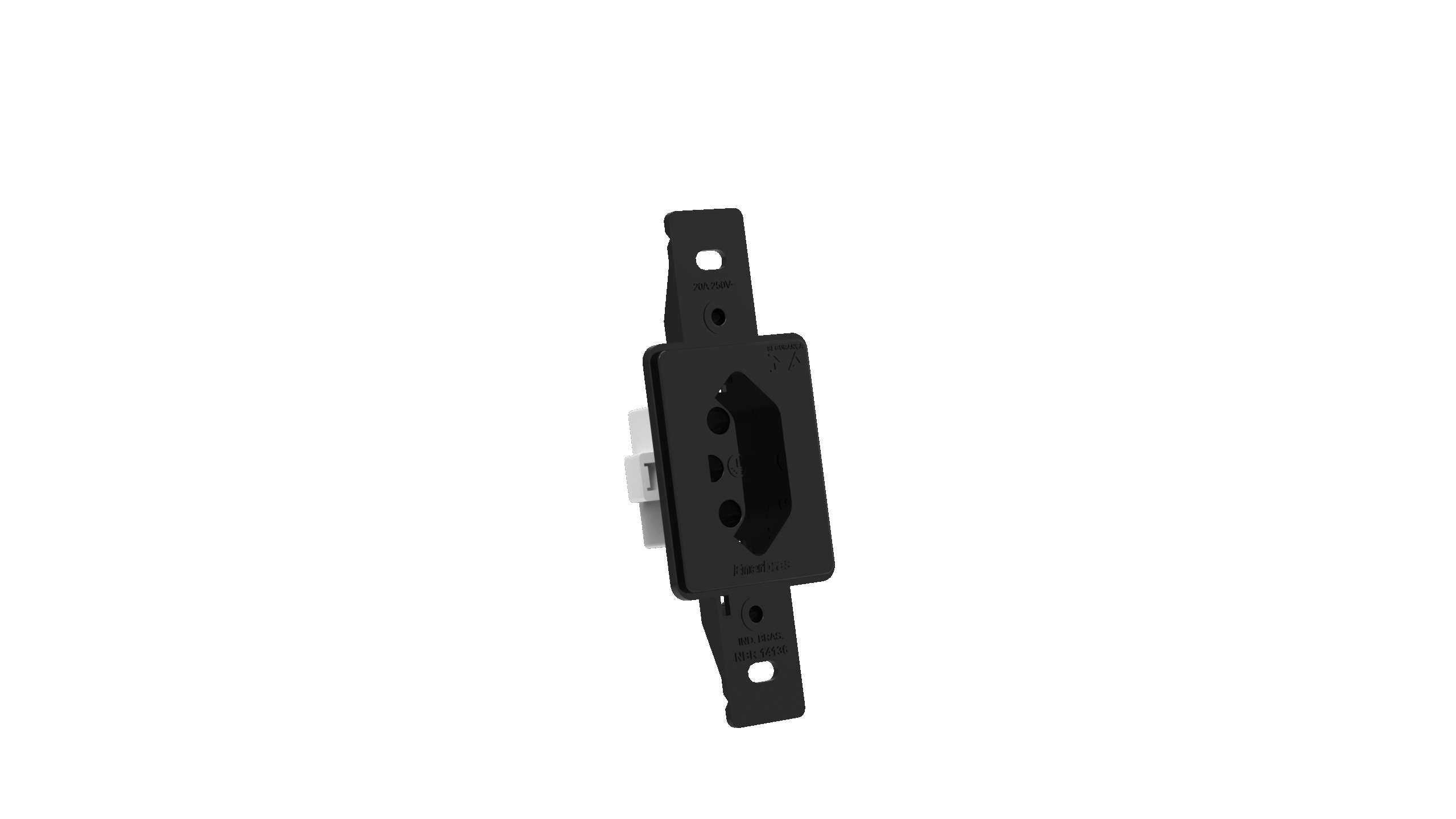 Mod tomada 20a vertical - artis preta