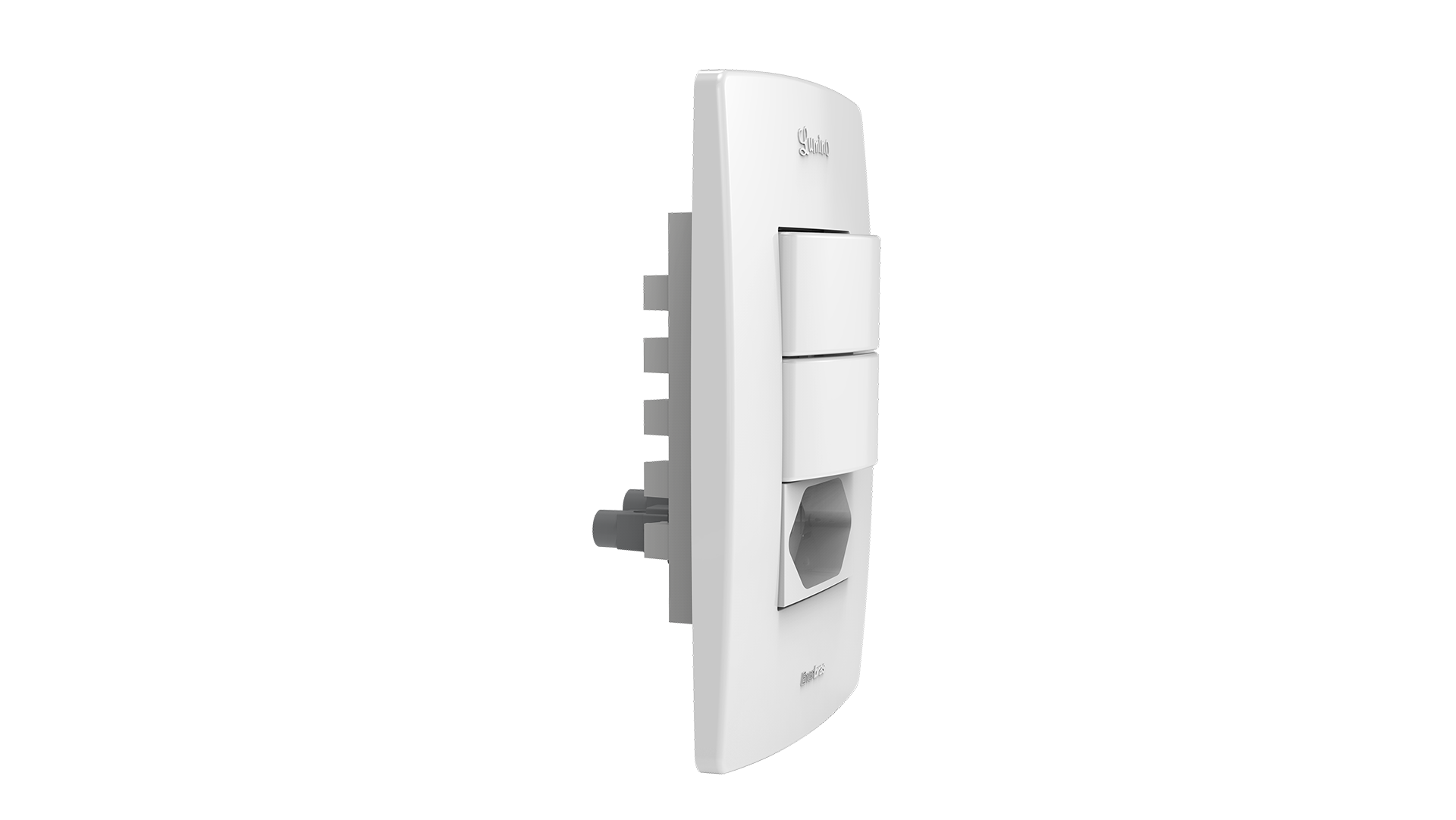 Conjunto interruptor 2 teclas simples + tomada 10a