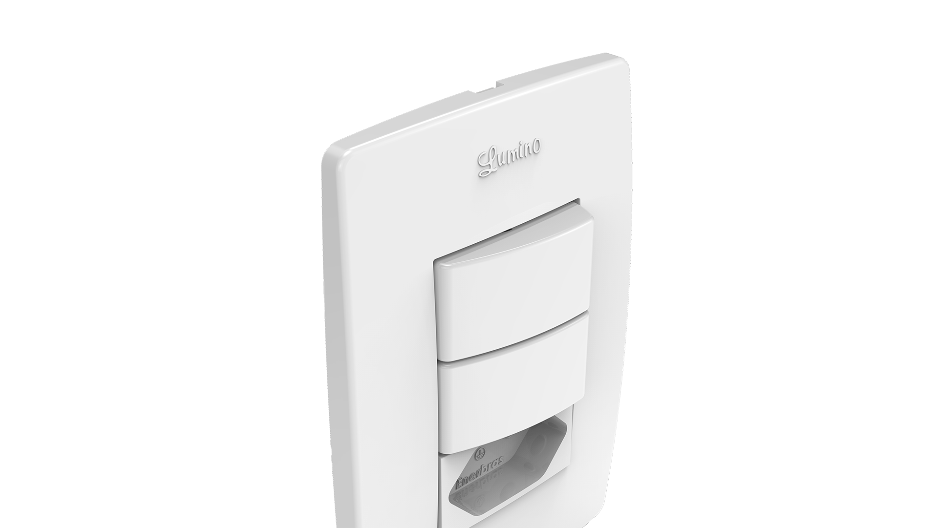 Conjunto interruptor 2 teclas simples + tomada 20a