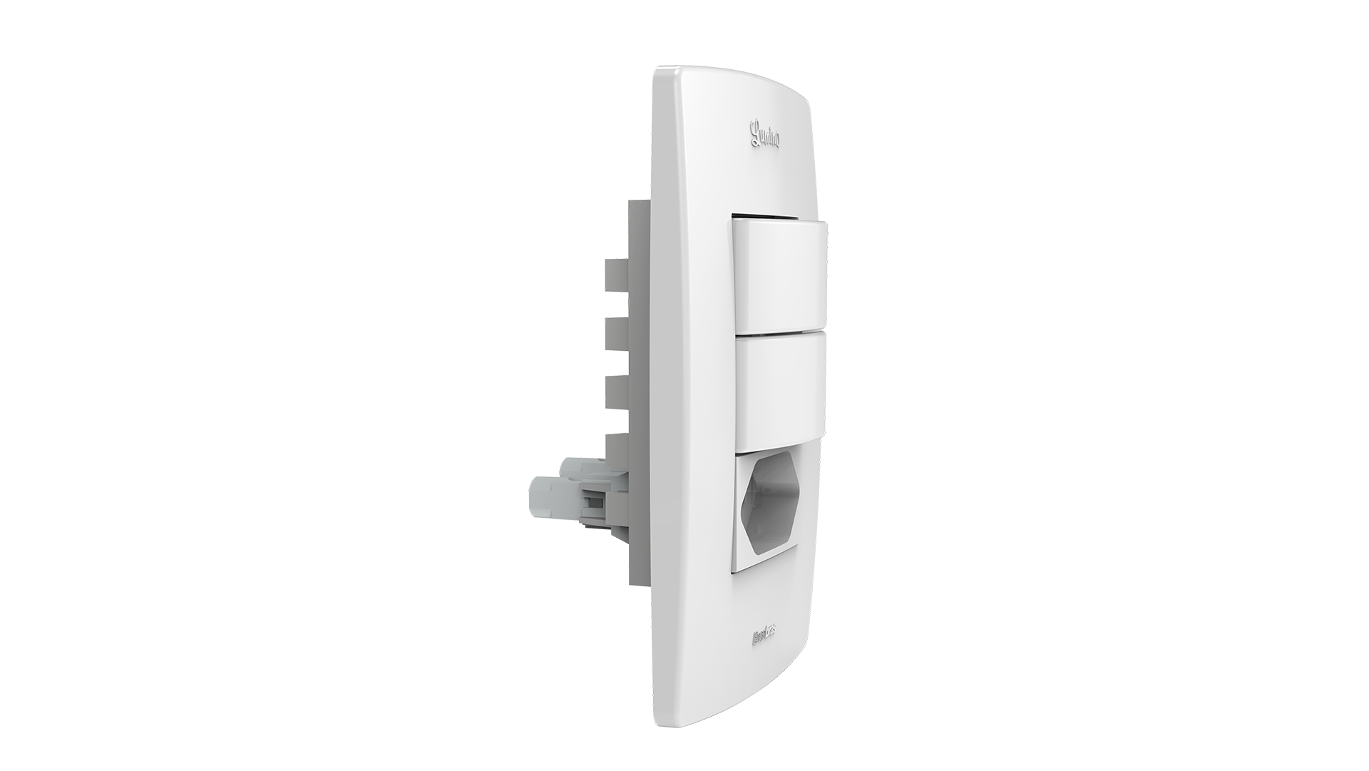 Conjunto interruptor 2 teclas simples + tomada 20a