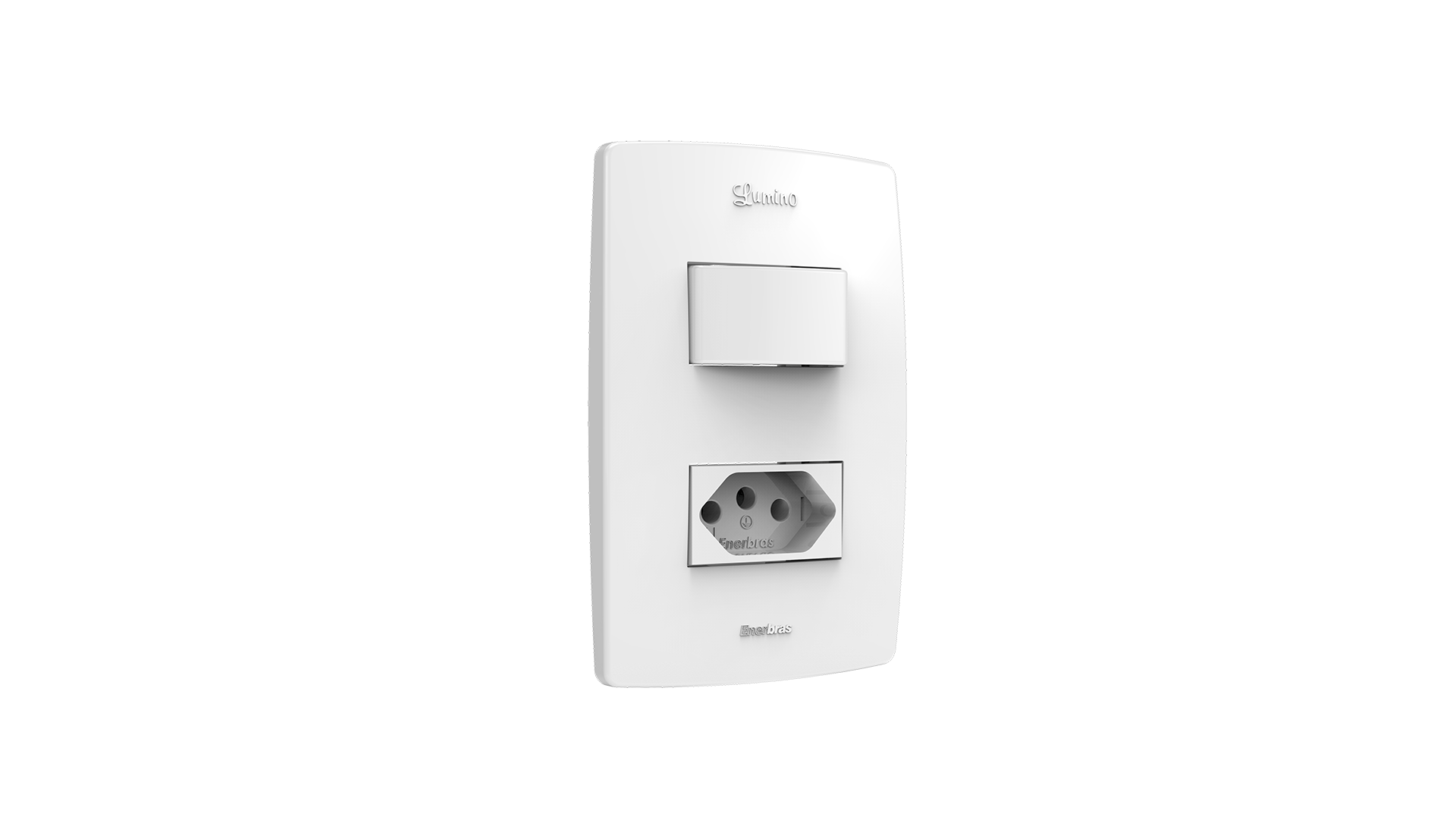 Conjunto interruptor 1 tecla simples + tomada 20a