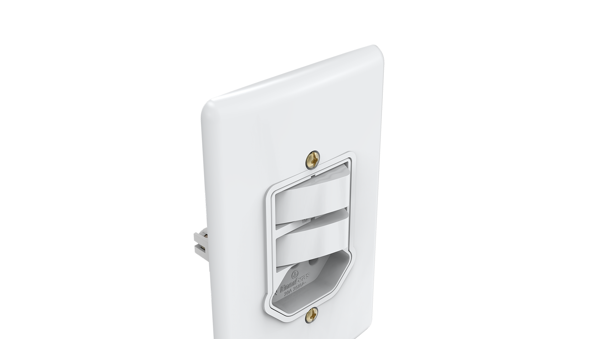 Conjunto interruptor 2 teclas simples + tomada 20a