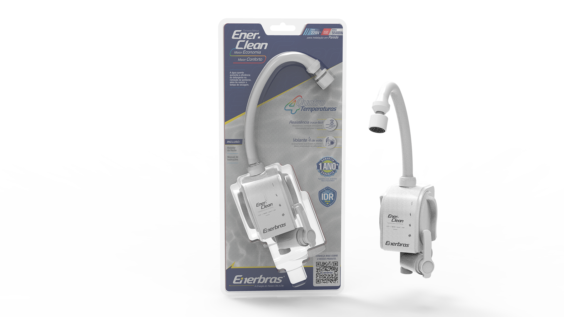 Torneira elétrica enerclean de parede 5500w/220v