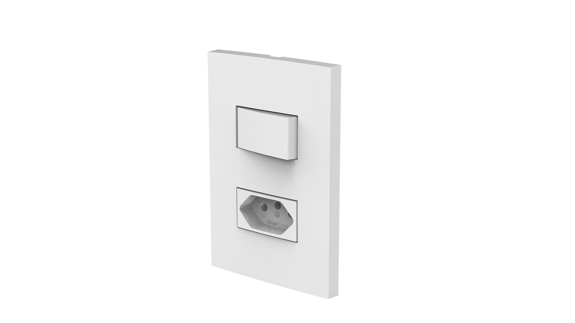 Conjunto interruptor 1 tecla simples + tomada 10a