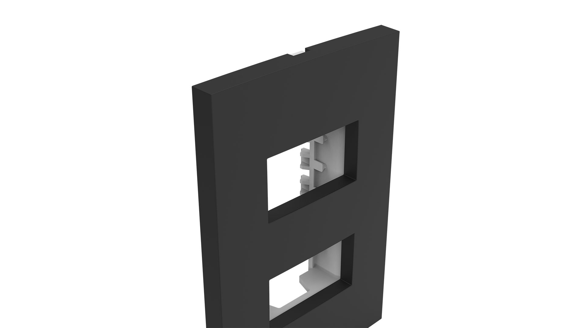 Conjunto placa espelho para 2 módulos distanciados e suporte 2x4"