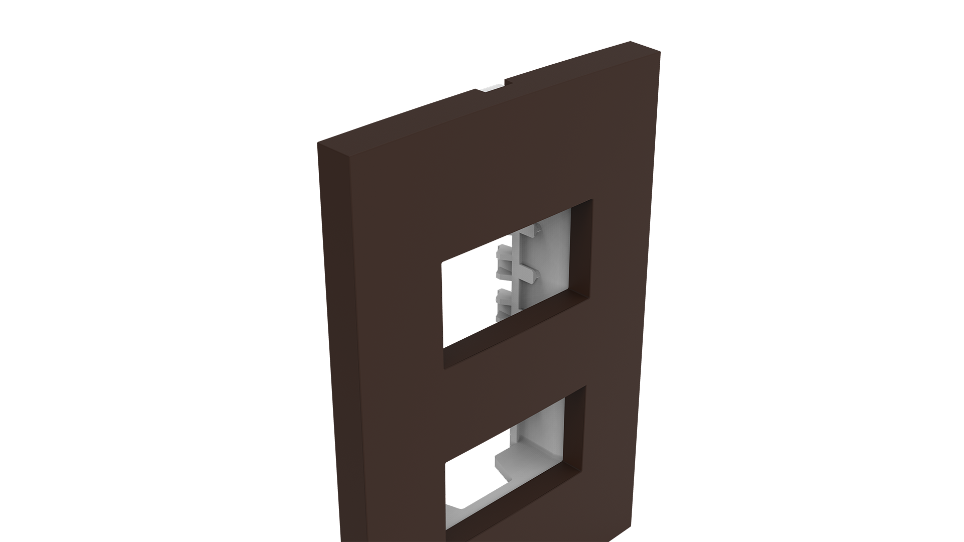 Conjunto placa espelho para 2 módulos distanciados e suporte 2x4"