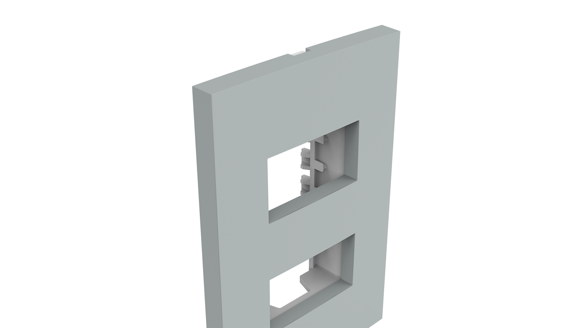 Conjunto placa espelho para 2 módulos distanciados e suporte 2x4"