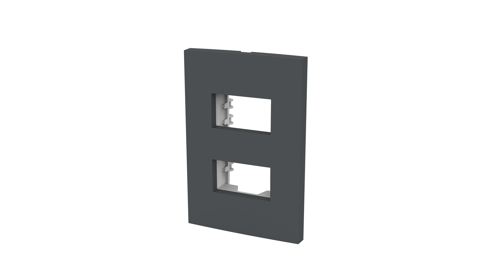 Conjunto placa espelho para 2 módulos distanciados e suporte 2x4"