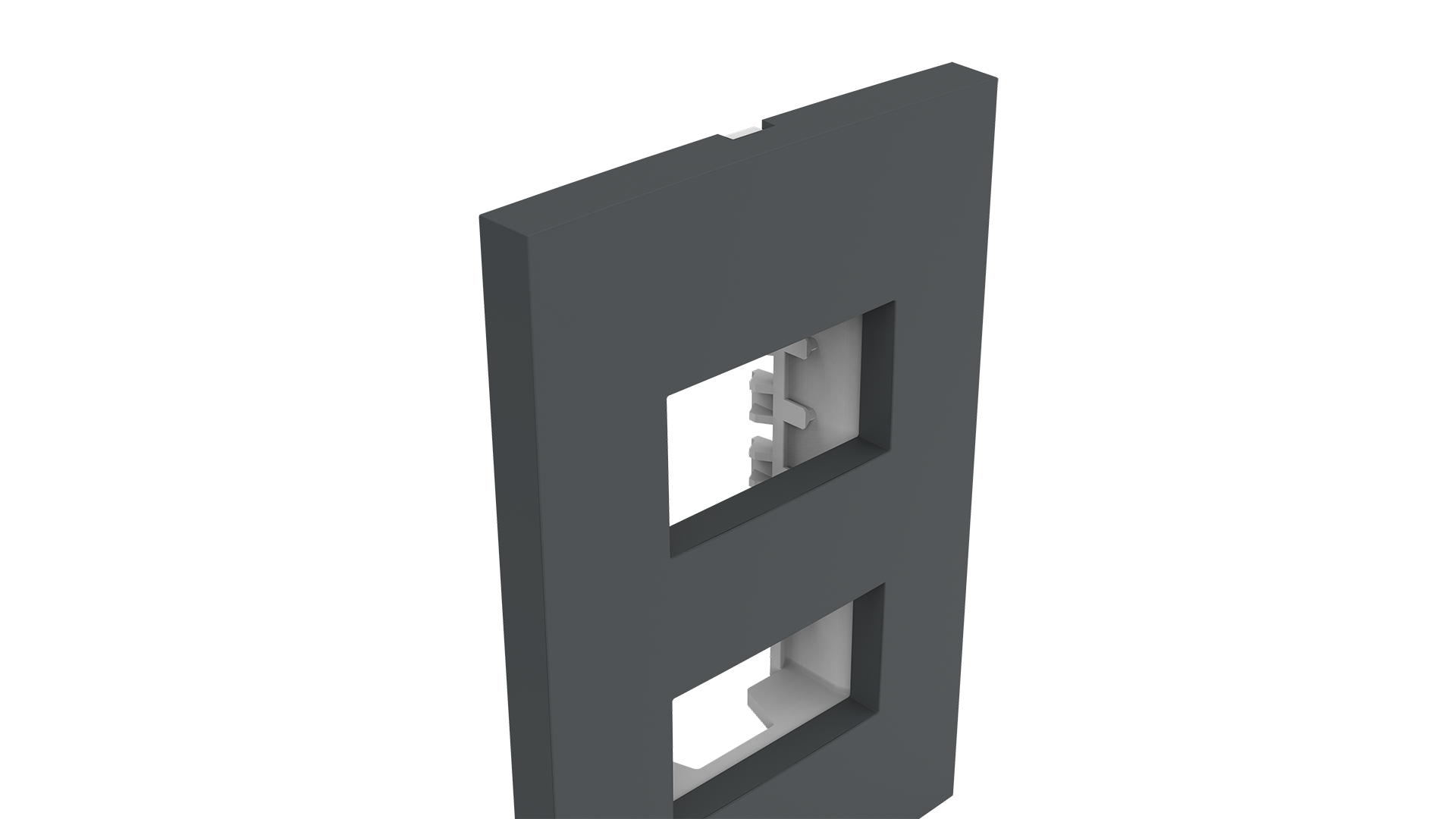 Conjunto placa espelho para 2 módulos distanciados e suporte 2x4"