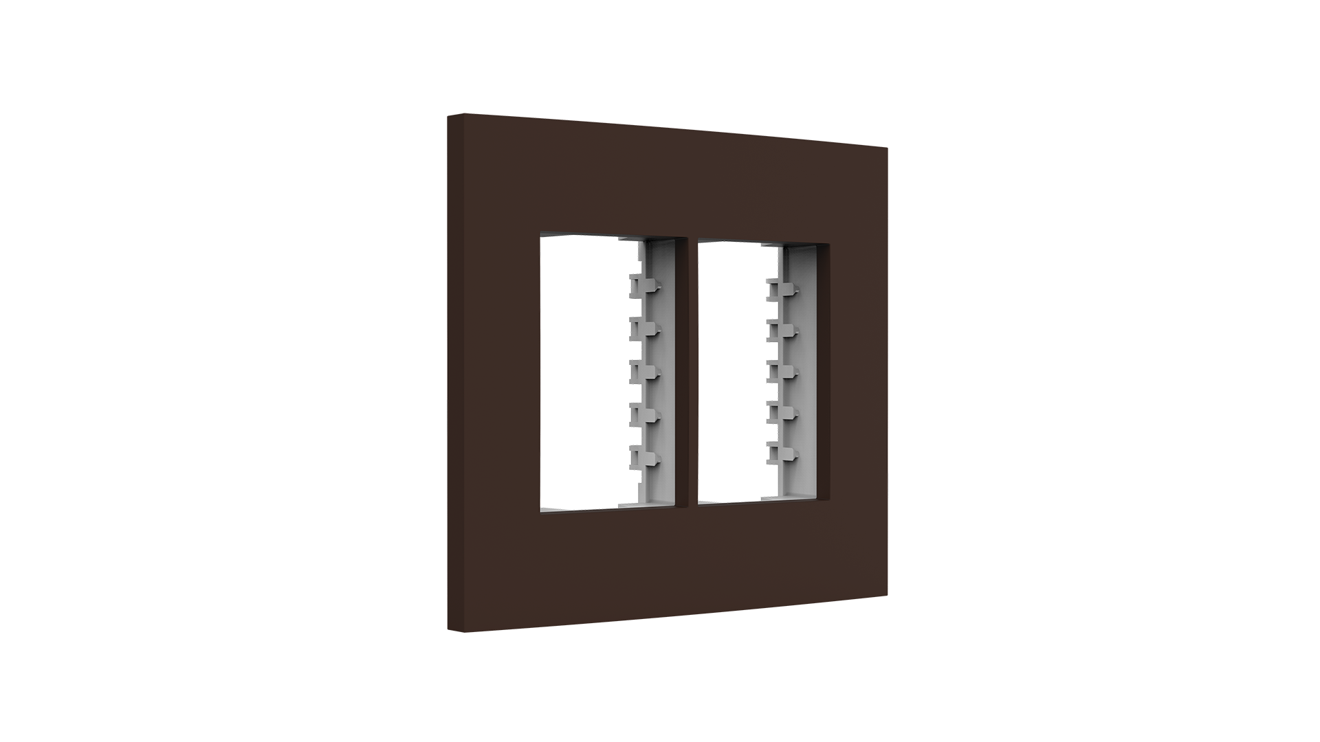 Conjunto placa espelho para 3+3 módulos e suporte 4x4"