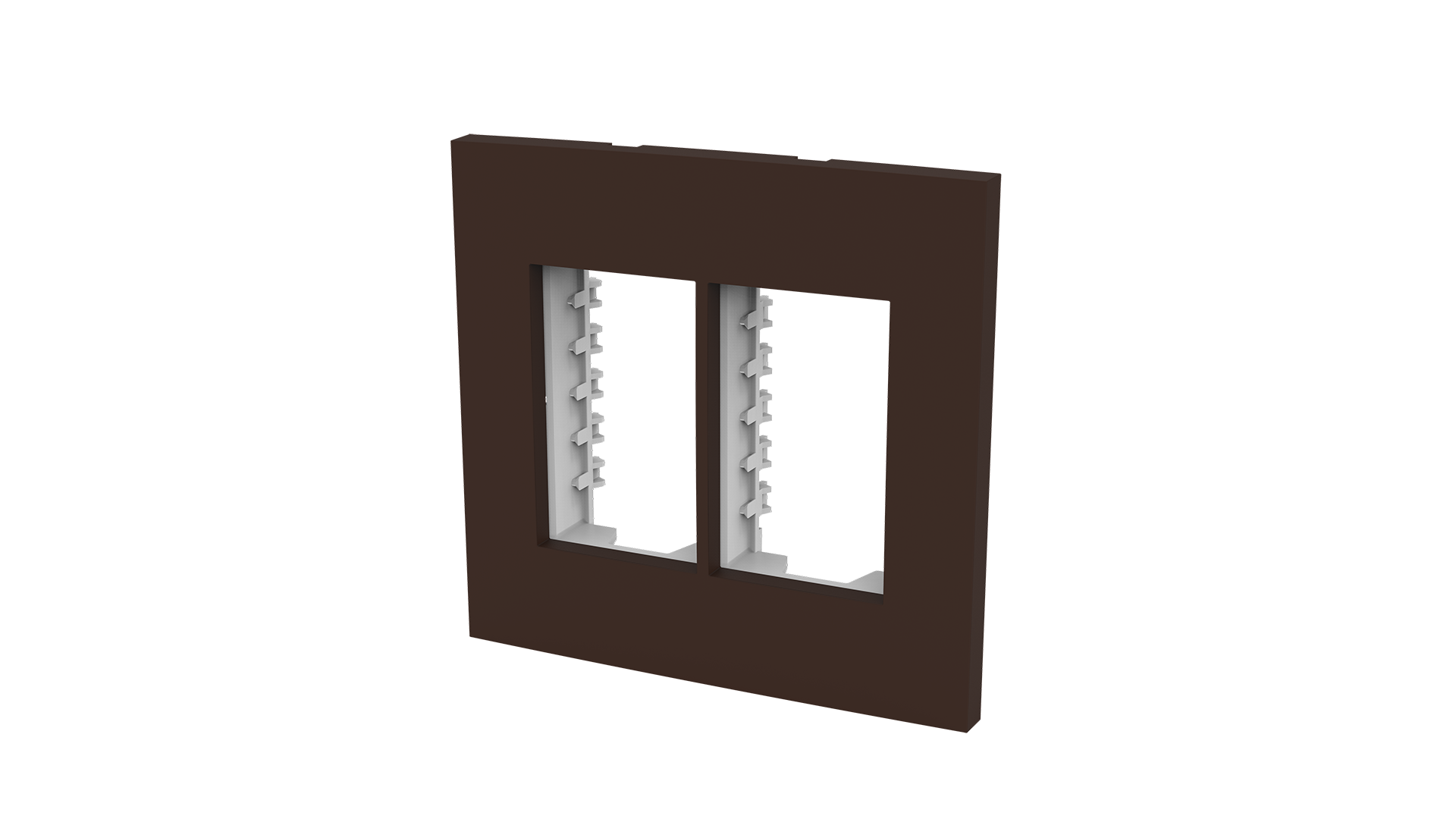 Conjunto placa espelho para 3+3 módulos e suporte 4x4"