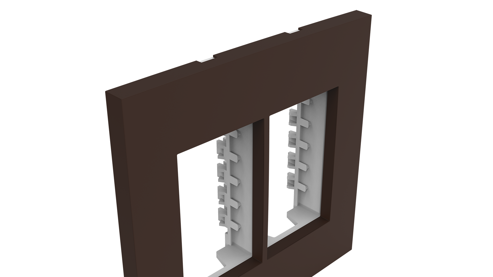 Conjunto placa espelho para 3+3 módulos e suporte 4x4"