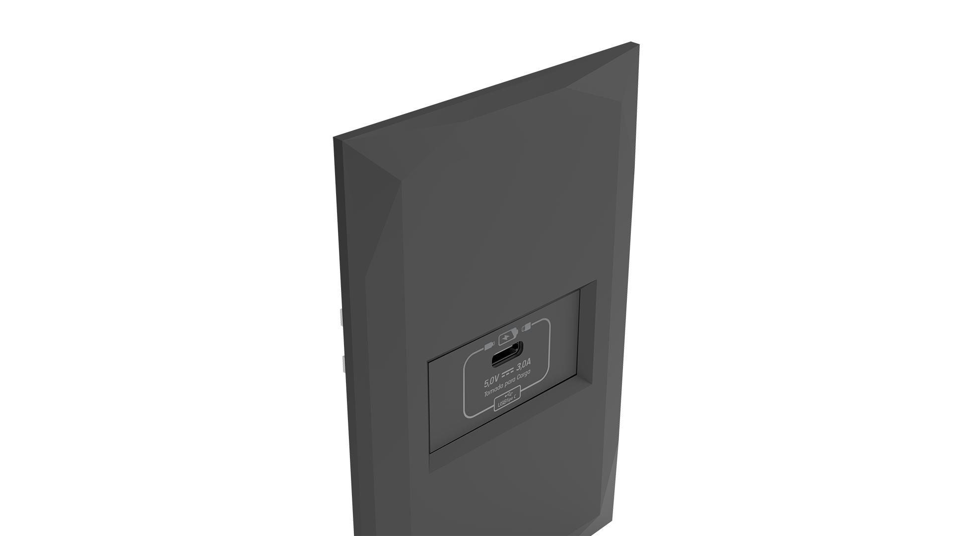 Conjunto tomada recarga usb tipo c