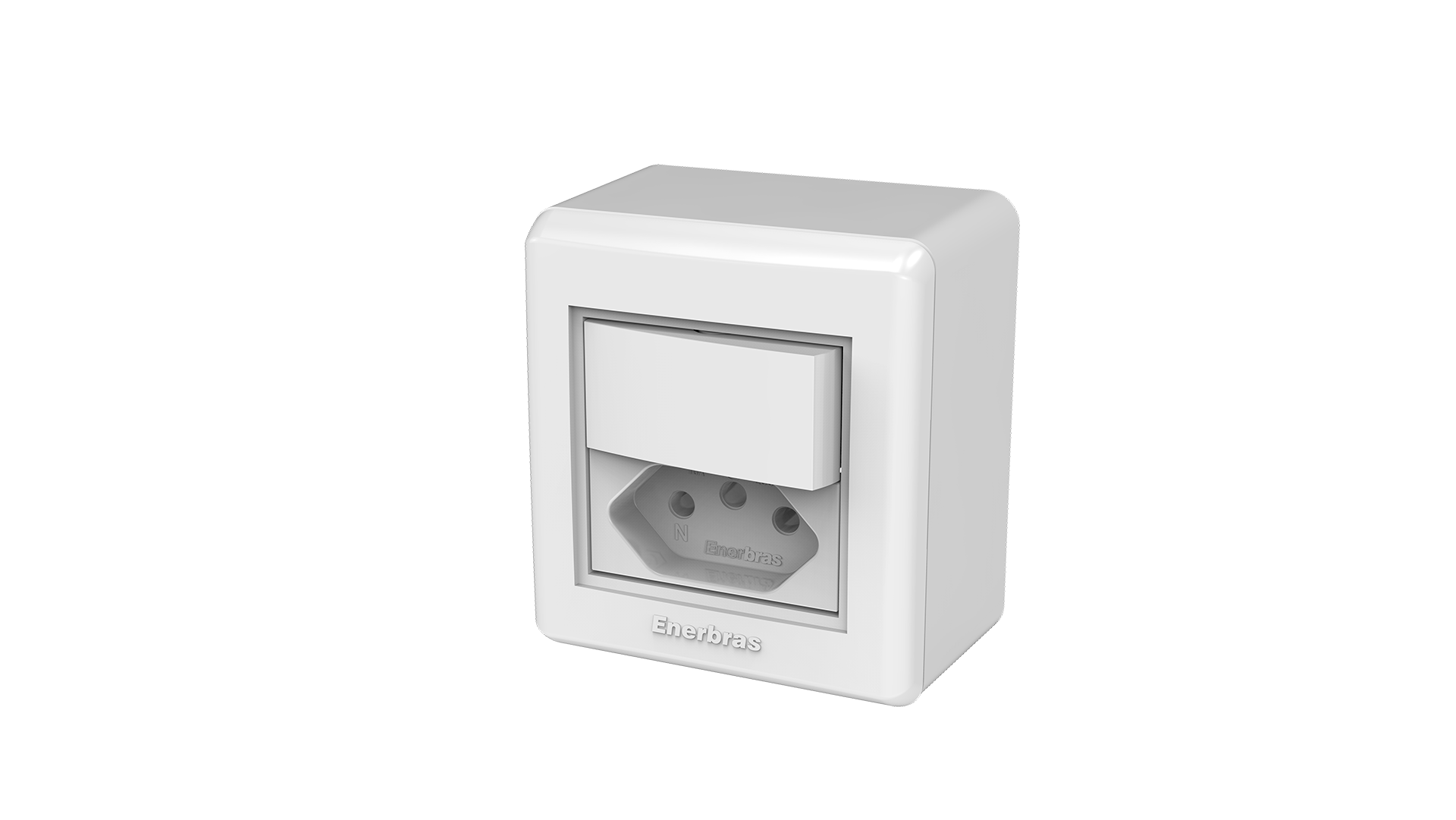 Conjunto interruptores 1 tecla simples + tomada 10a