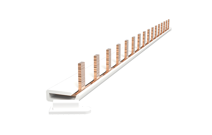 Barramento tipo pente monopolar 56p din63a - 1m
