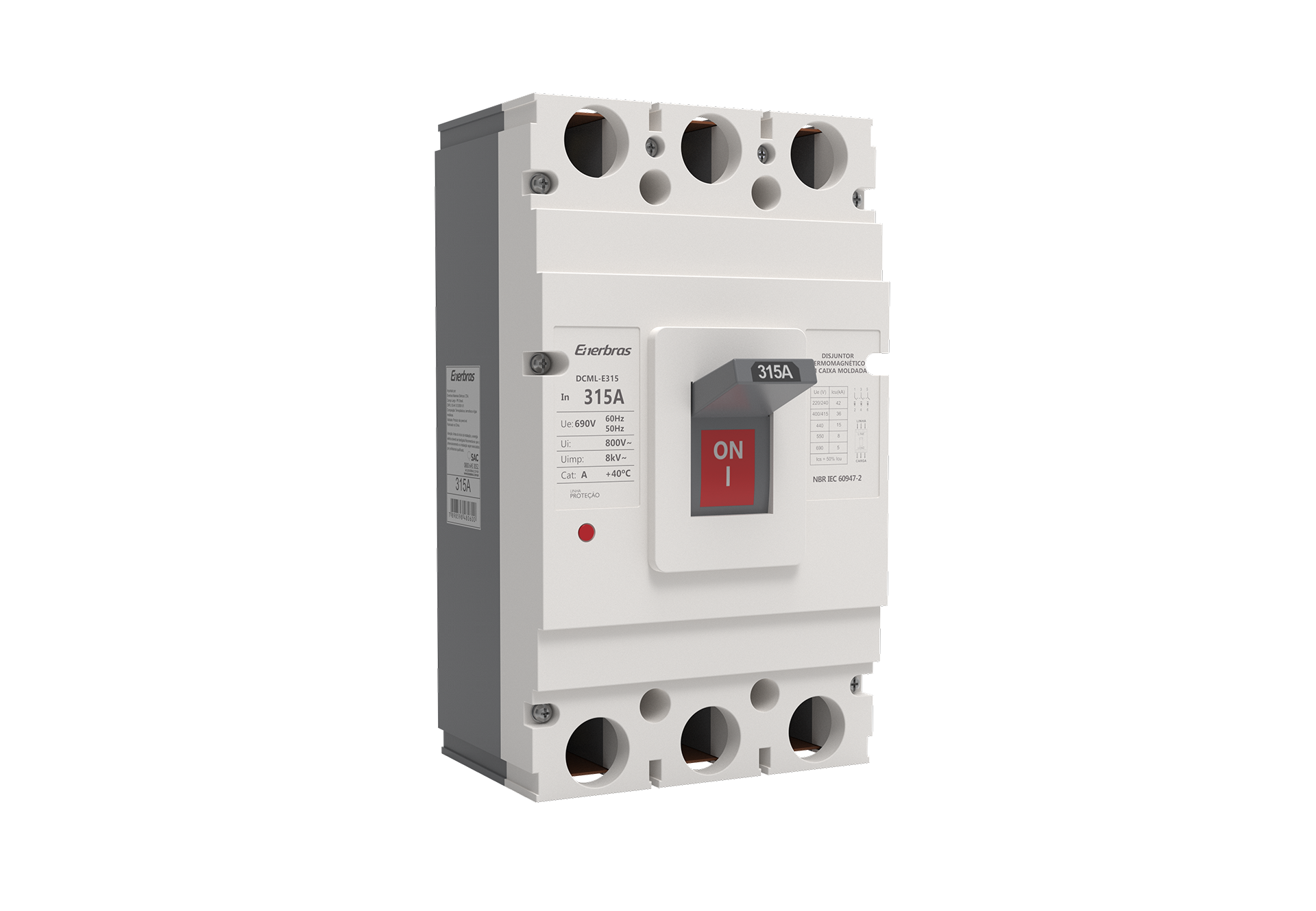 Disjuntor de caixa moldada tripolar - 315a