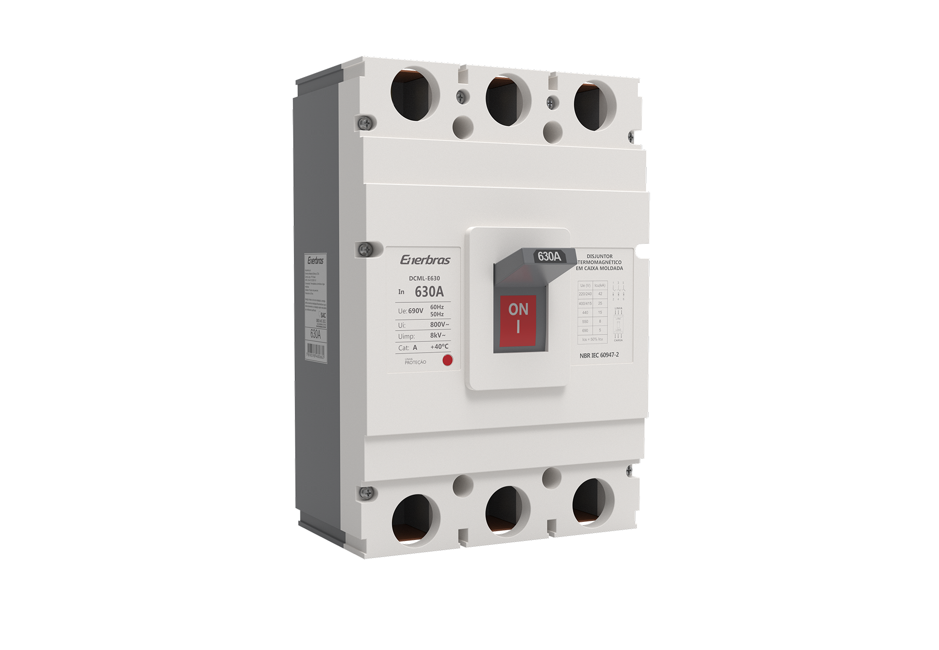 Disjuntor de caixa moldada tripolar - 630a