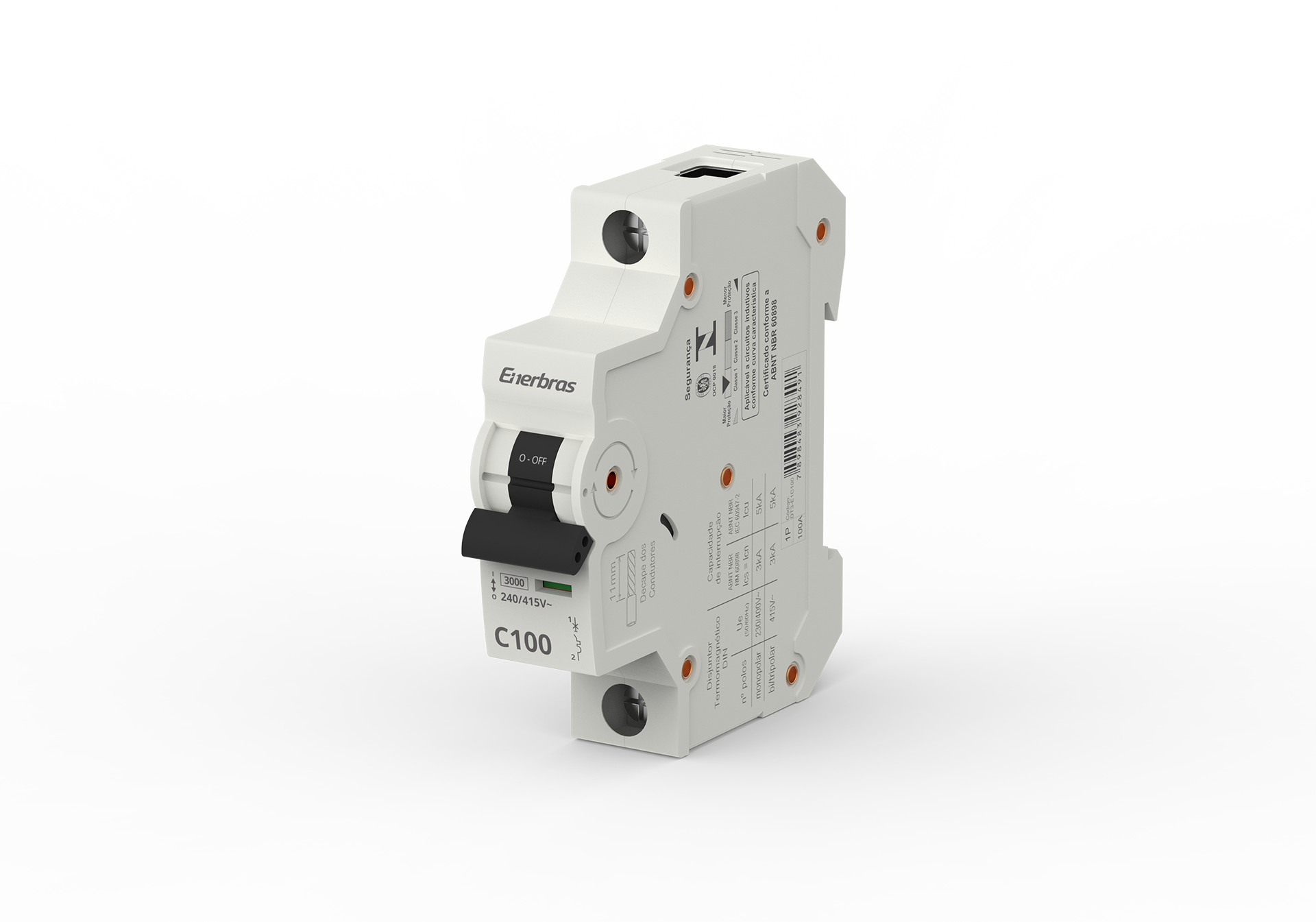 Disjuntor termomagnético 3ka monopolar 100a