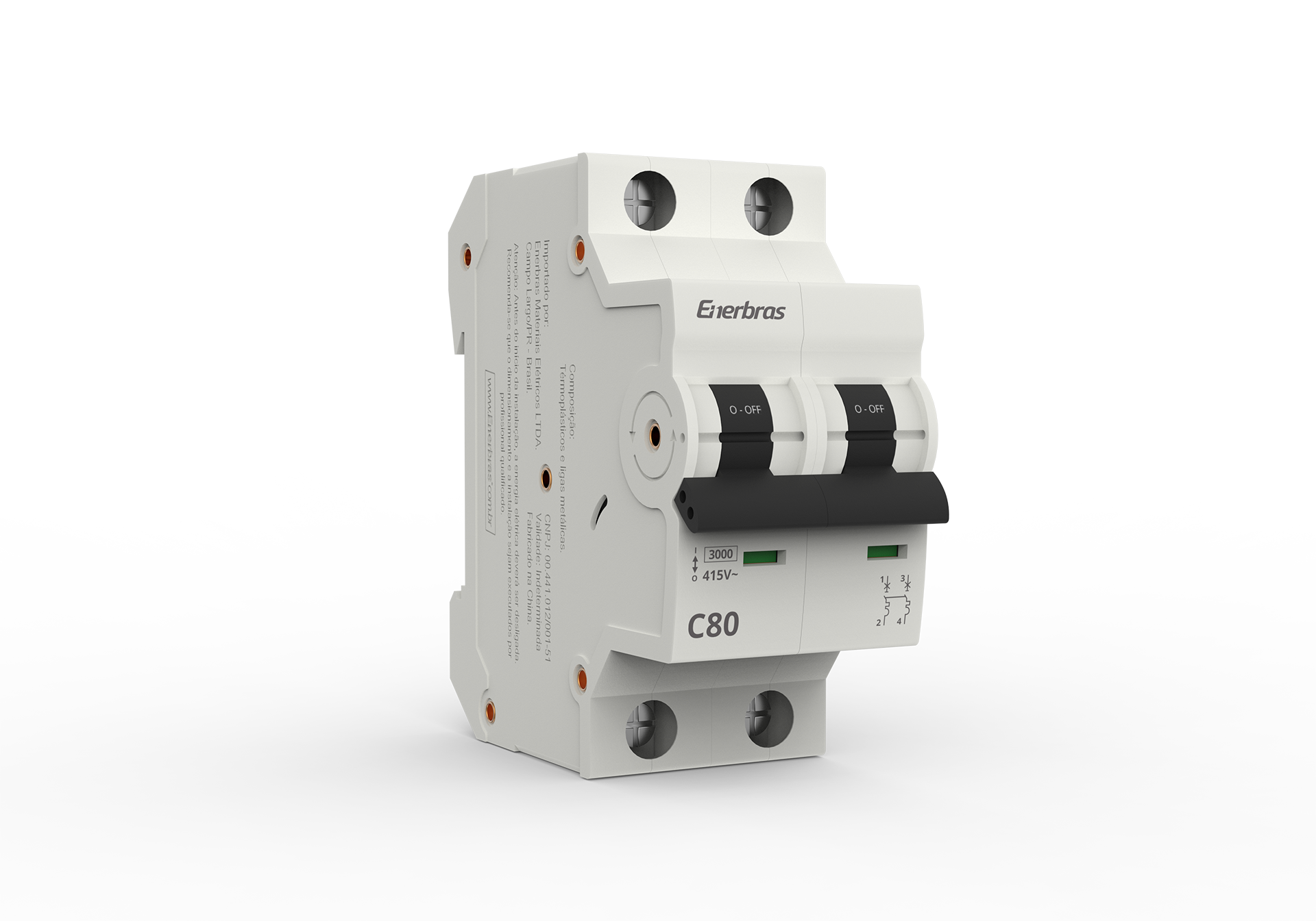 Disjuntor termomagnético 3ka bipolar 80a