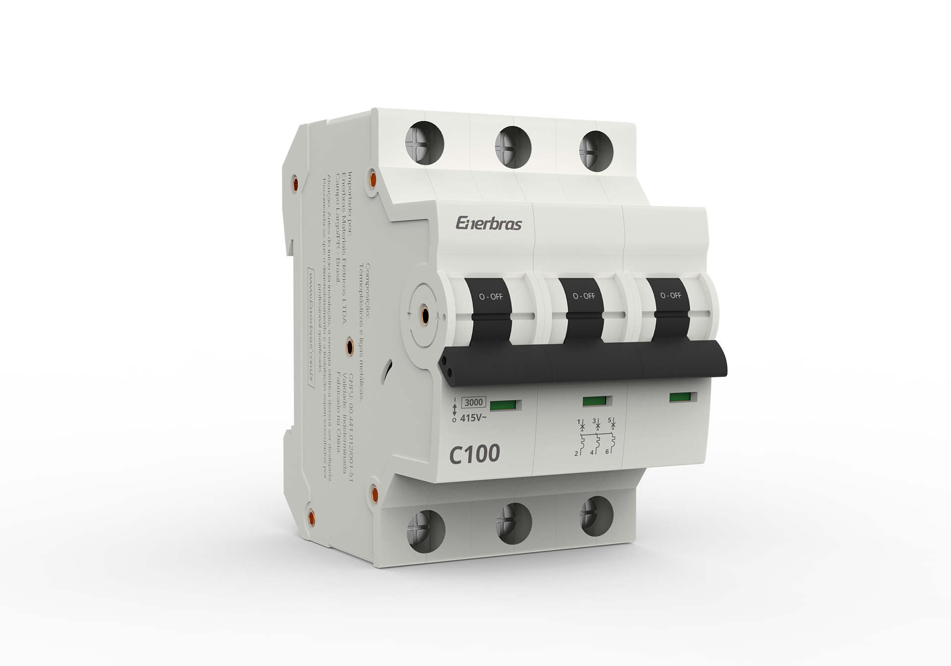 Disjuntor termomagnético 3ka tripolar 100a