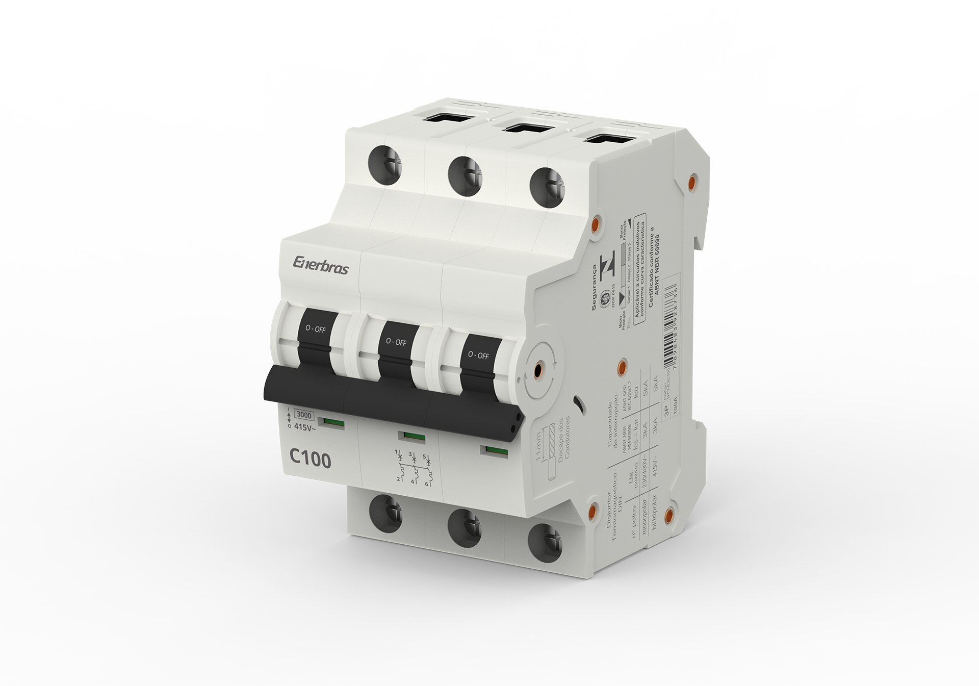 Disjuntor termomagnético 3ka tripolar 100a