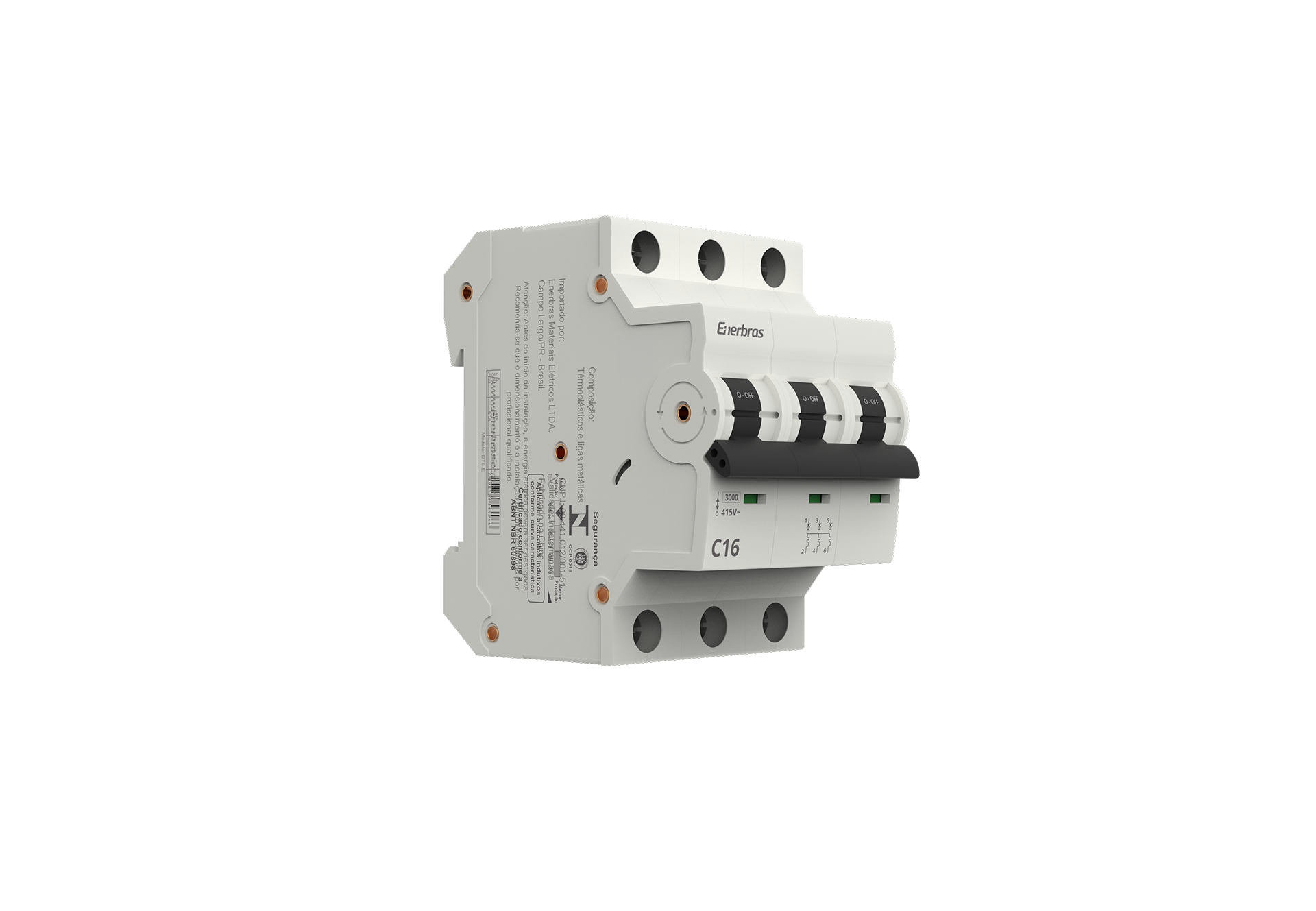 Disjuntor termomagnético 3ka tripolar 16a